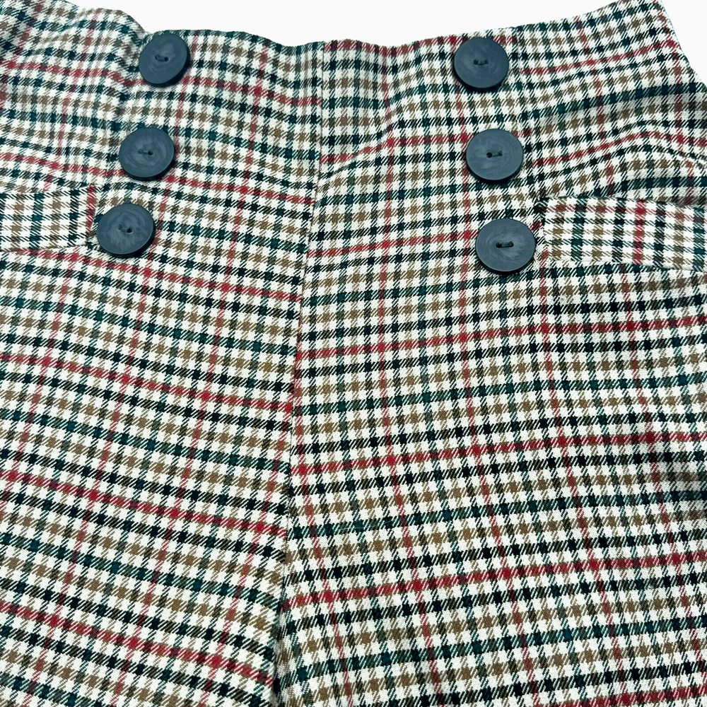 Zara Plaid Ankle Pants - Black, Red, Green